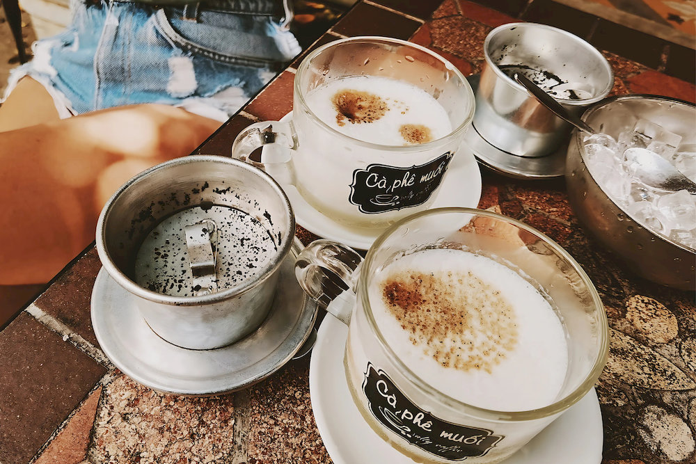 Salt coffee in Hue surprises first-timers with its subtle saltiness that enhances the coffee’s natural sweetness
